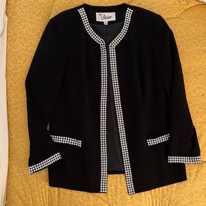 Black with silver studs skirt suit